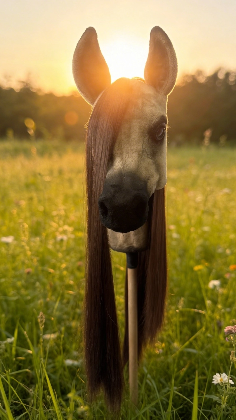 REALISTIC HOBBY HORSE – WHITE/WHITE MANE