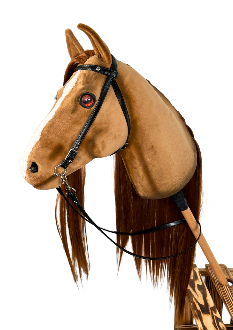 REALISTIC HOBBY HORSE – CHESTNUT/RED MANE