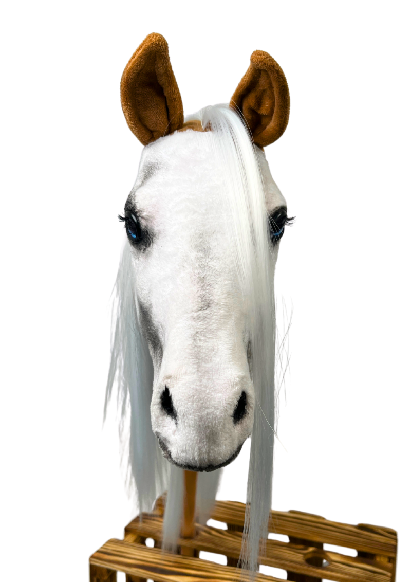 REALISTIC HOBBY HORSE – PALOMINO - WHITE/WHITE