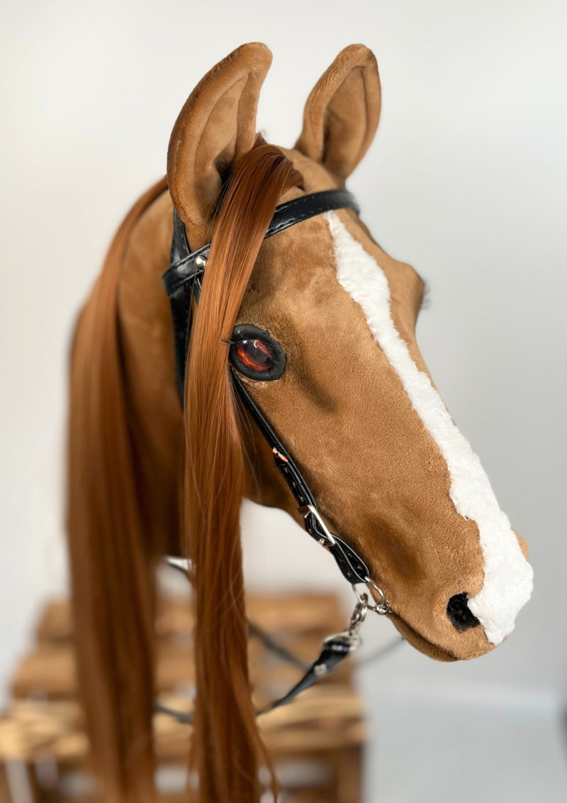 REALISTIC HOBBY HORSE – CHESTNUT/RED MANE