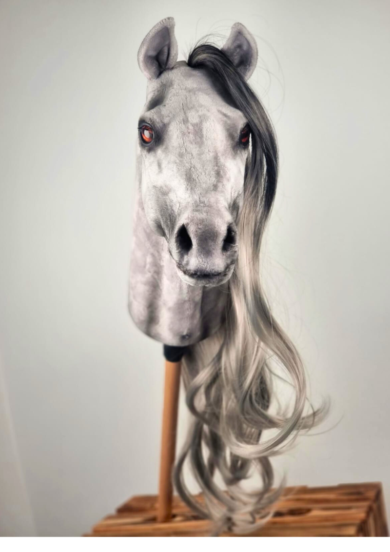 REALISTIC HOBBY HORSE – GRAY/GRAY