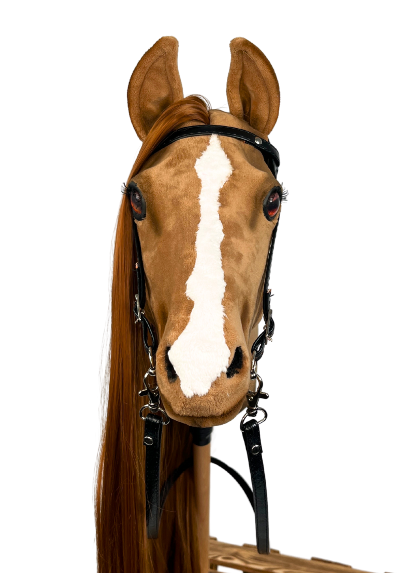 REALISTIC HOBBY HORSE – CHESTNUT/RED MANE