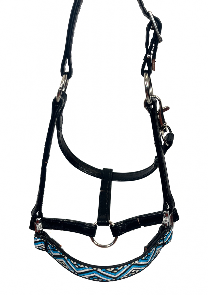 A sewn halter for realistic hobby horses.