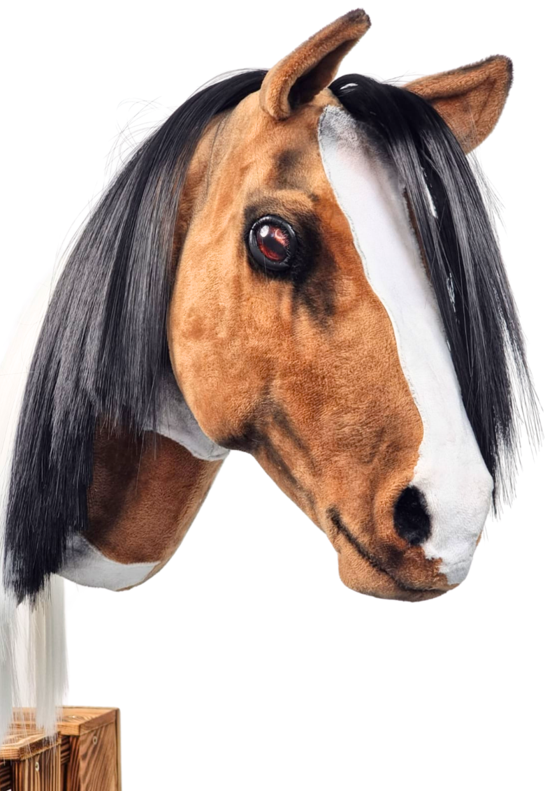 REALISTIC HOBBY HORSE – BAY/BLACK AND WHITE MANE/PATCHES