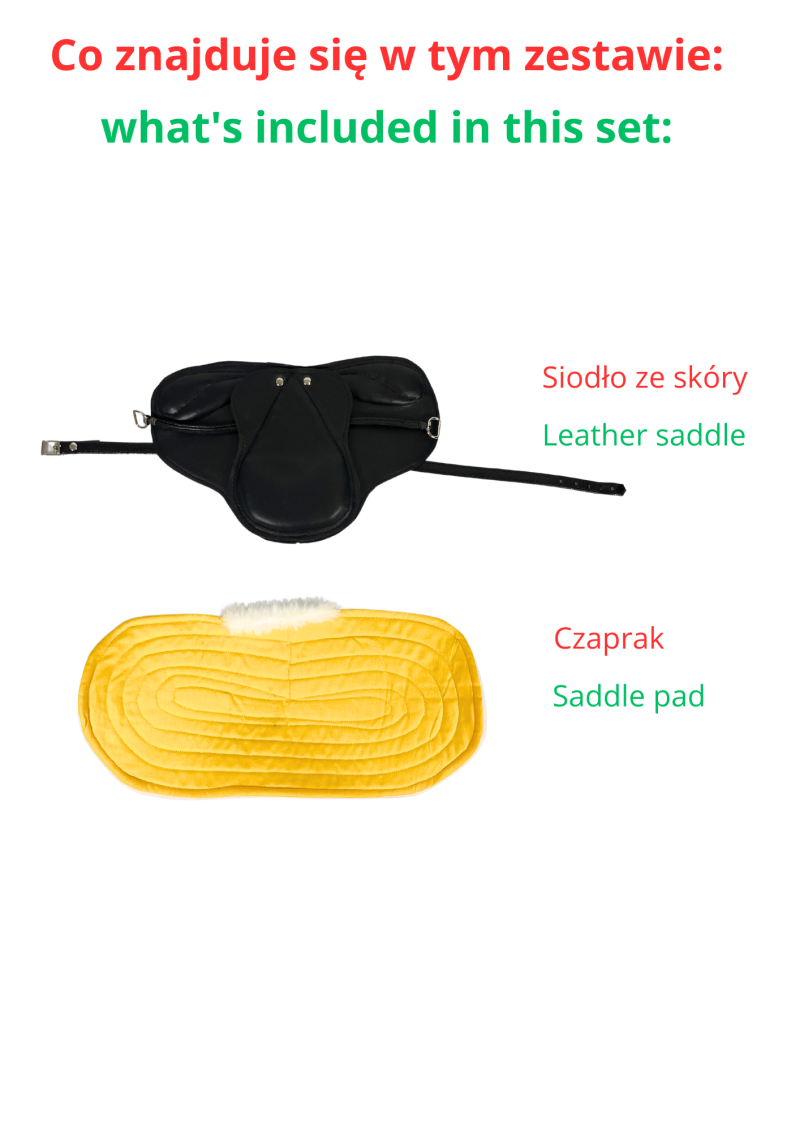 ACCESSORIES - REALISTIC LEATHER SADDLE AND SADDLE SAP FOR BABY HORSE STANDARD