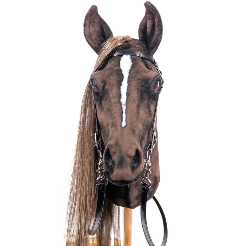 REALISTIC HOBBY HORSE – DARK CHESTNUT/BALAYAGE MANE/PATCH