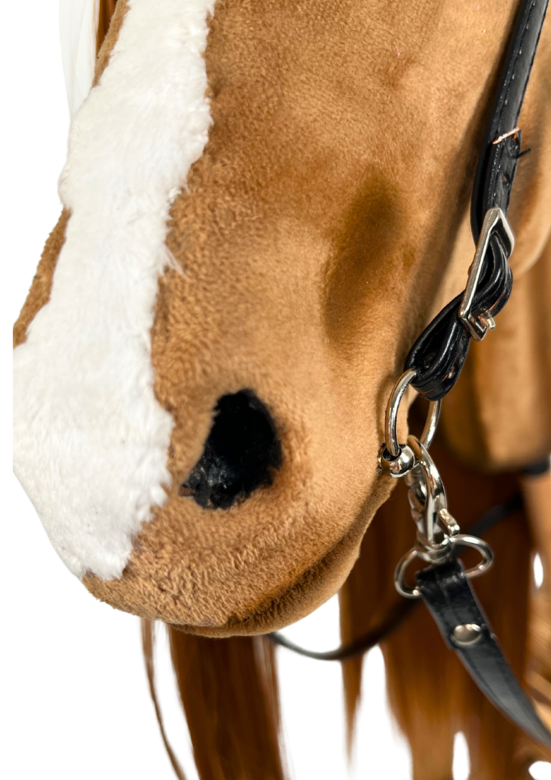 REALISTIC HOBBY HORSE – CHESTNUT/RED MANE