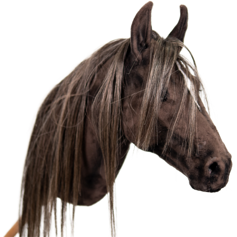 REALISTIC HOBBY HORSE – DARK CHESTNUT/BALAYAGE MANE/PATCH