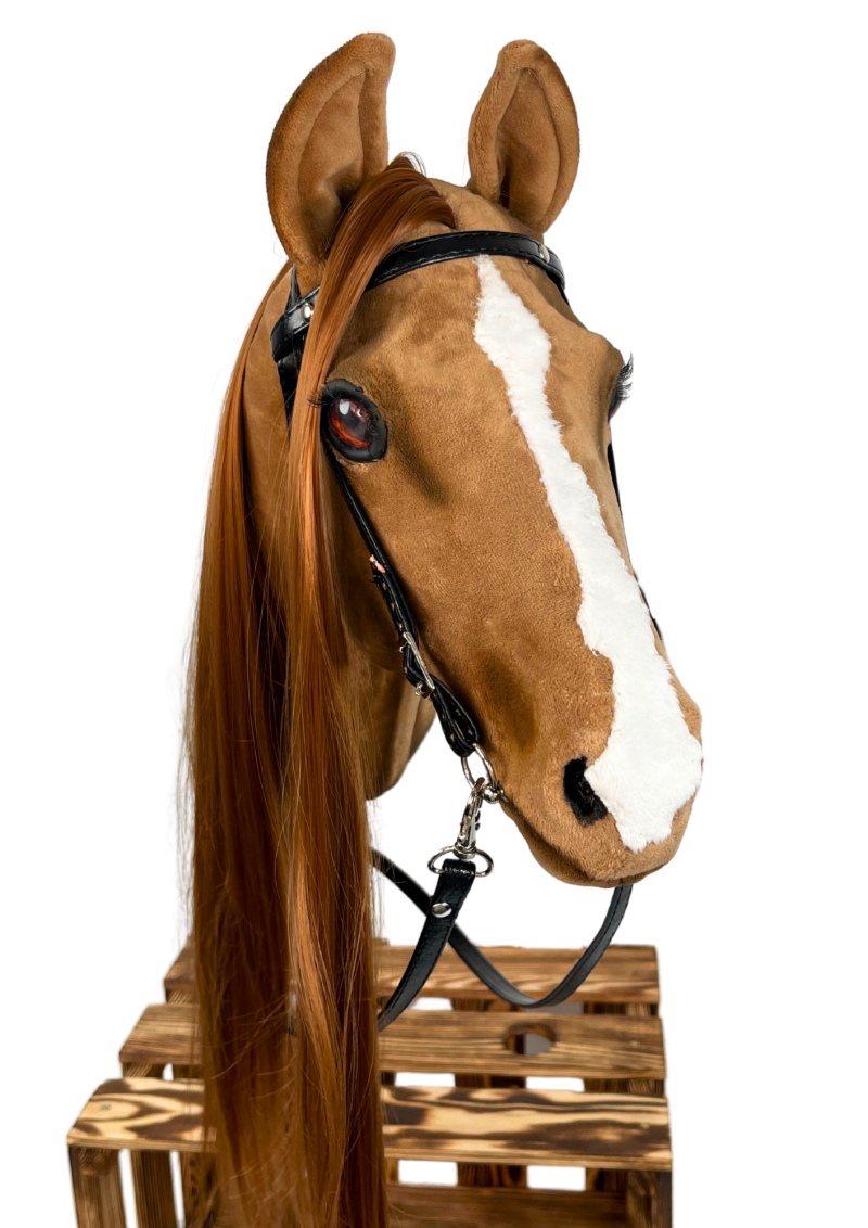 REALISTIC HOBBY HORSE – CHESTNUT/RED MANE