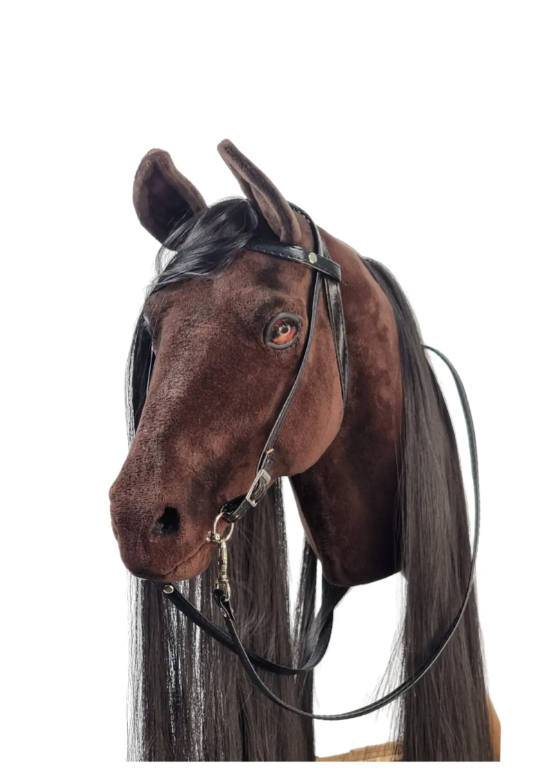 REALISTIC HOBBY HORSE – DARK CHESTNUT/BLACK MANE