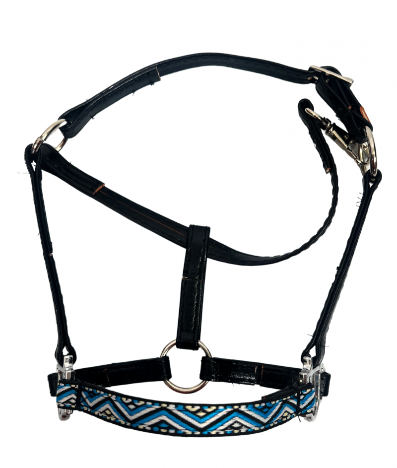 A sewn halter for realistic hobby horses.