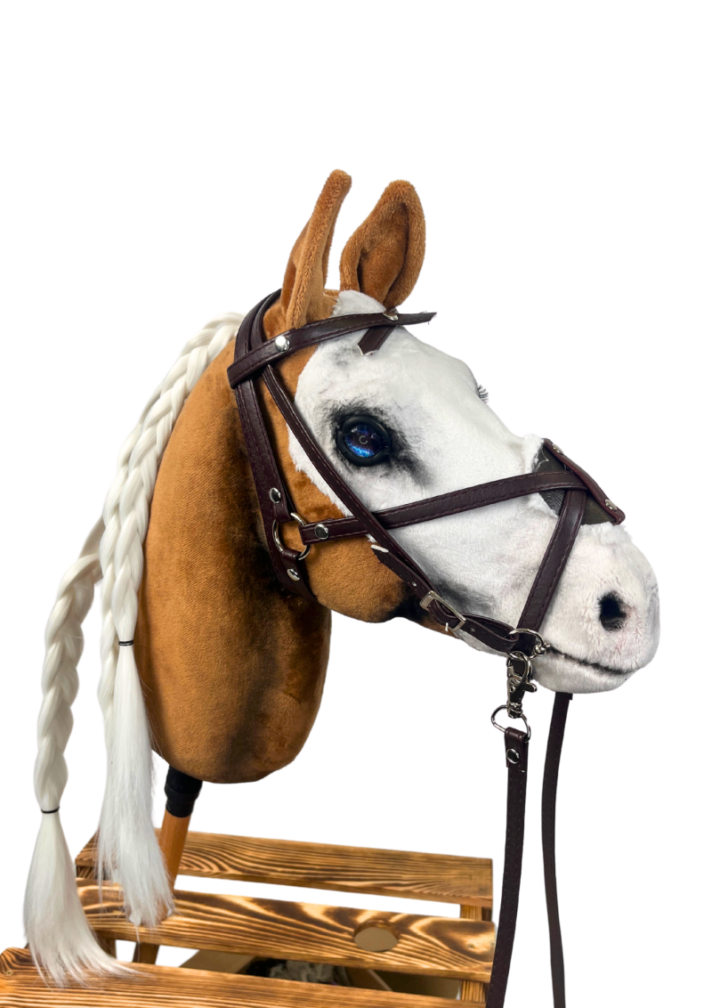 REALISTIC HOBBY HORSE – PALOMINO - WHITE/WHITE