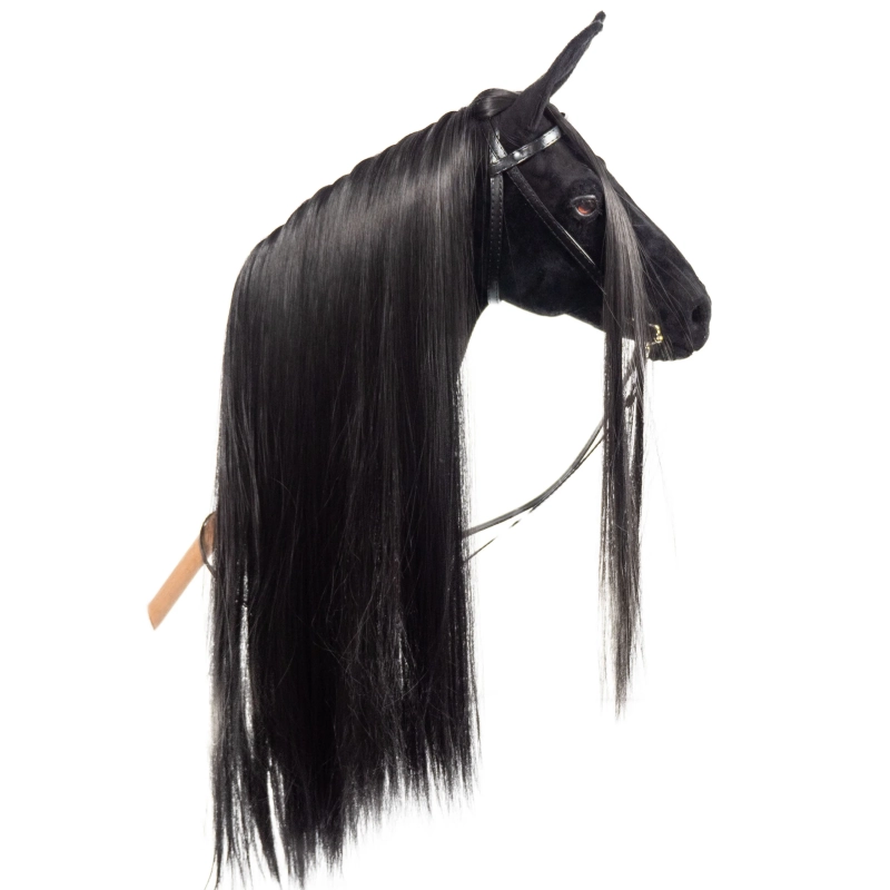 REALISTIC HOBBY HORSE – BLACK/BLACK MANE