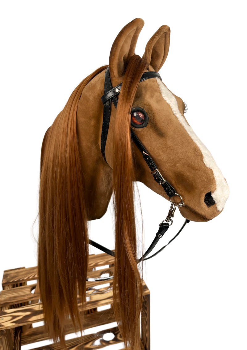 REALISTIC HOBBY HORSE – CHESTNUT/RED MANE