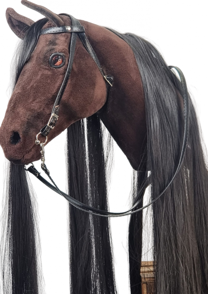 REALISTIC HOBBY HORSE – DARK CHESTNUT/BLACK MANE