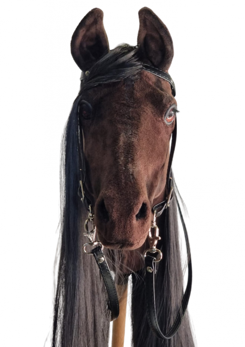 REALISTIC HOBBY HORSE – DARK CHESTNUT/BLACK MANE