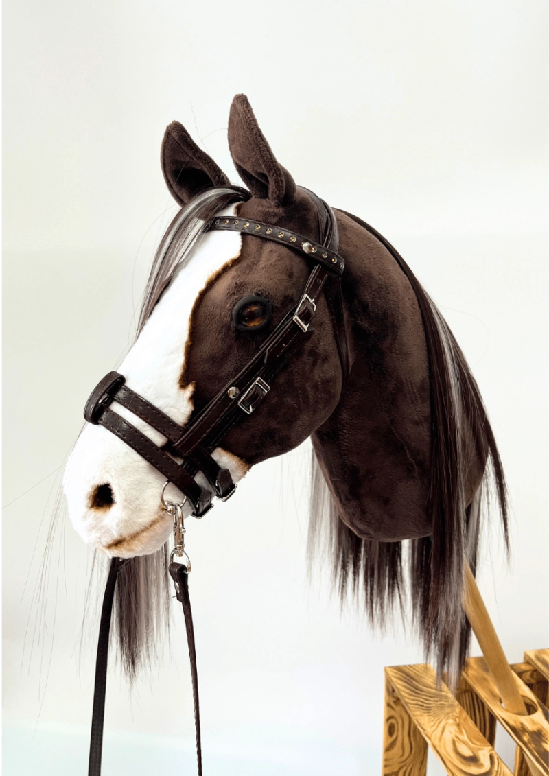 REALISTIC HOBBY HORSE – BAY/BLACK AND WHITE MANE/PATCHES