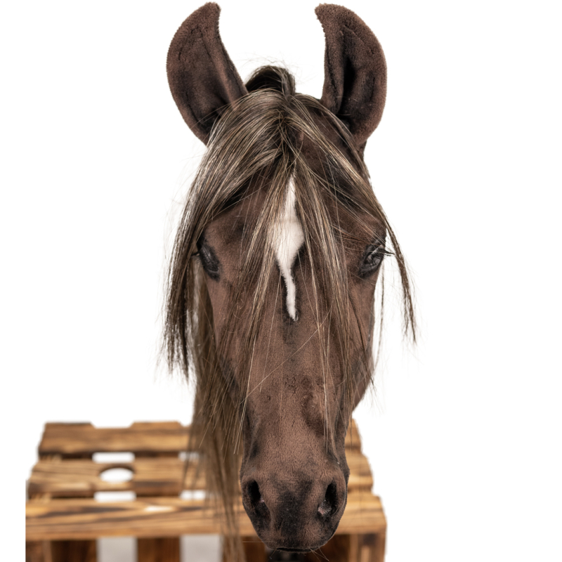 REALISTIC HOBBY HORSE – DARK CHESTNUT/BALAYAGE MANE/PATCH