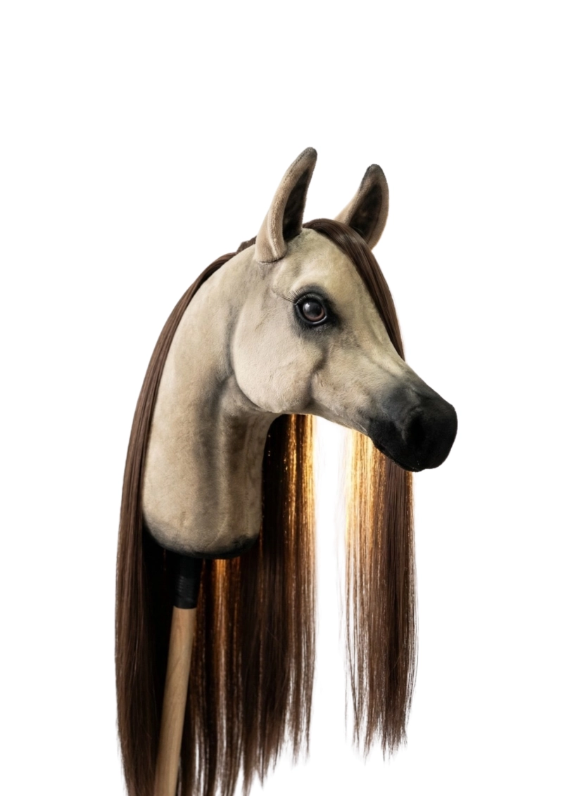 REALISTIC HOBBY HORSE – WHITE/WHITE MANE