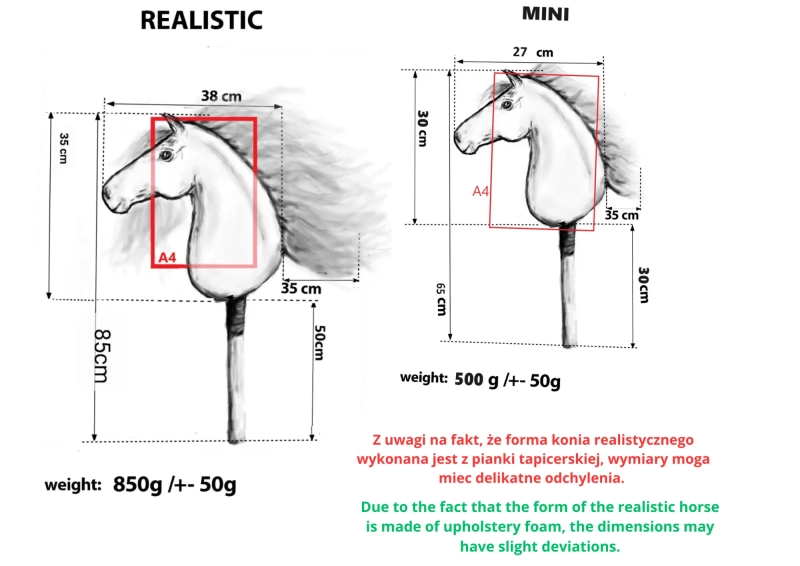 A head for a realistic hobby horse in A4/A3 size.