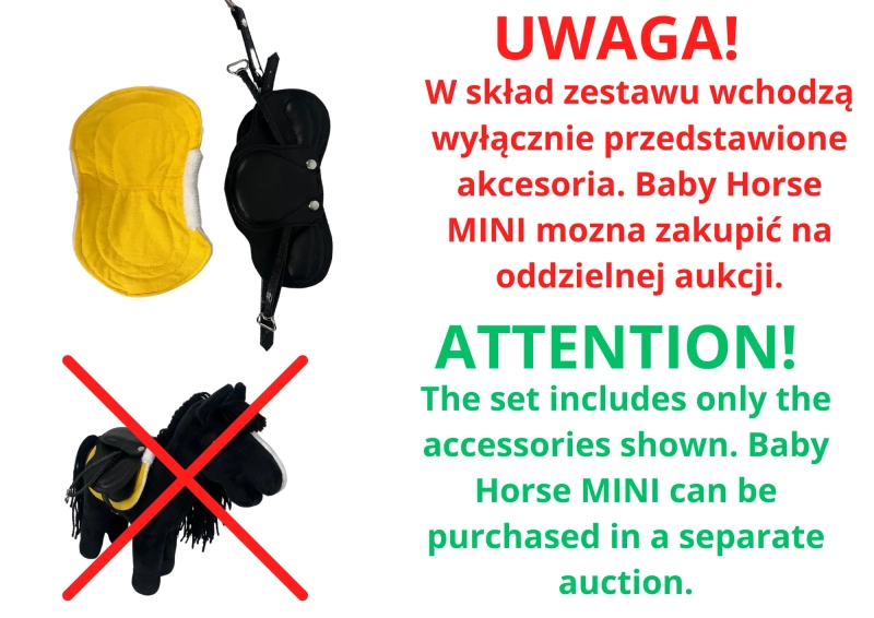 ACCESSORIES - REALISTIC LEATHER SADDLE AND SADDLE SAP FOR BABY HORSE MINI