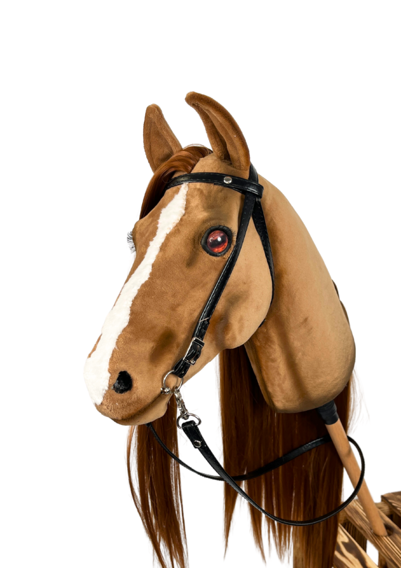 REALISTIC HOBBY HORSE – CHESTNUT/RED MANE