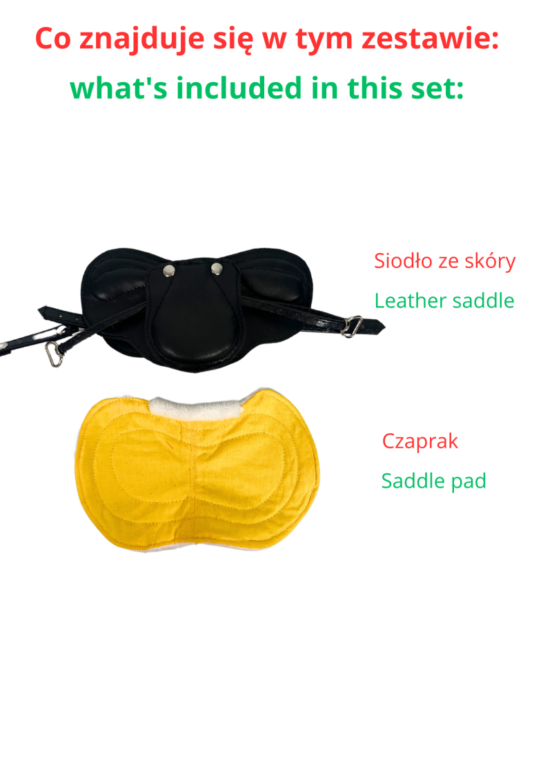 ACCESSORIES - REALISTIC LEATHER SADDLE AND SADDLE SAP FOR BABY HORSE MINI