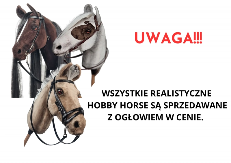 REALISTIC HOBBY HORSE – WHITE/WHITE MANE