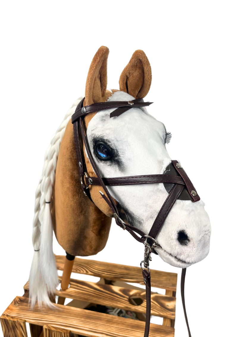 REALISTIC HOBBY HORSE – PALOMINO - WHITE/WHITE