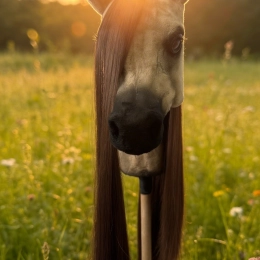 REALISTIC HOBBY HORSE – WHITE/WHITE MANE