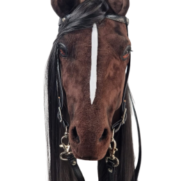 REALISTIC HOBBY HORSE – DARK CHESTNUT/BLACK MANE/PATCH