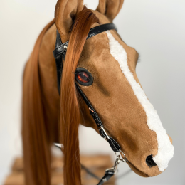 REALISTIC HOBBY HORSE – CHESTNUT/RED MANE