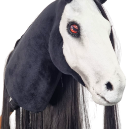 REALISTIC HOBBY HORSE – BLACK AND WHITE/BLACK MANE