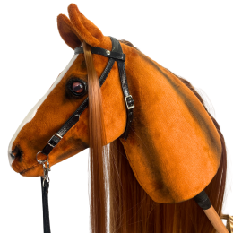 REALISTIC HOBBY HORSE – CHESTNUT/RED MANE/PATCH