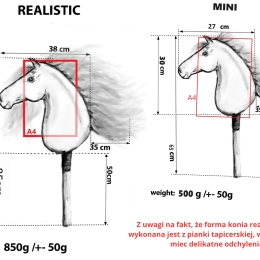 A braided halter for realistic hobby horses.