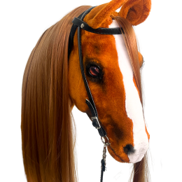 REALISTIC HOBBY HORSE – CHESTNUT/RED MANE/PATCH