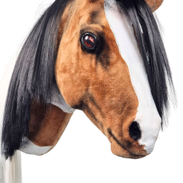 REALISTIC HOBBY HORSE – BAY/BLACK AND WHITE MANE/PATCHES