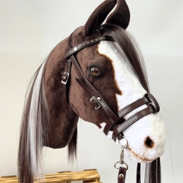 REALISTIC HOBBY HORSE – BAY/BLACK AND WHITE MANE/PATCHES