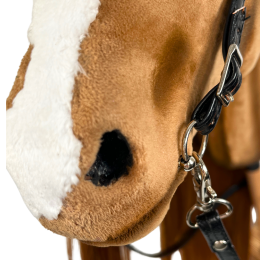 REALISTIC HOBBY HORSE – CHESTNUT/RED MANE