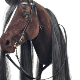 REALISTIC HOBBY HORSE – DARK CHESTNUT/BLACK MANE/PATCH