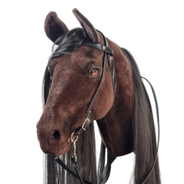 REALISTIC HOBBY HORSE – DARK CHESTNUT/BLACK MANE