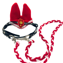 Set for Realistic HH with jewelry: ear warmers with jewelry, western bridle, rope reins.