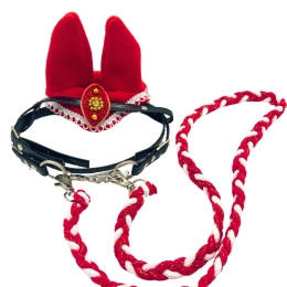 Set for Realistic HH with jewelry: ear warmers with jewelry, western bridle, rope reins.