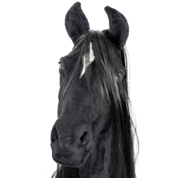 REALISTIC HOBBY HORSE – BLACK/BLACK MANE/PATCH