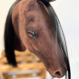 REALISTIC HOBBY HORSE – DARK CHESTNUT/BLACK MANE