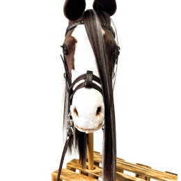 REALISTIC HOBBY HORSE – BAY/BLACK AND WHITE MANE/PATCHES