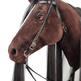 REALISTIC HOBBY HORSE – DARK CHESTNUT/BLACK MANE/PATCH