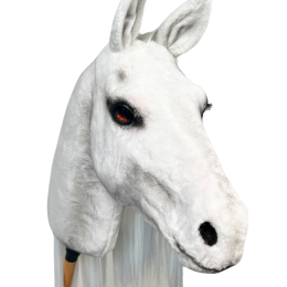 REALISTIC HOBBY HORSE – WHITE/WHITE MANE