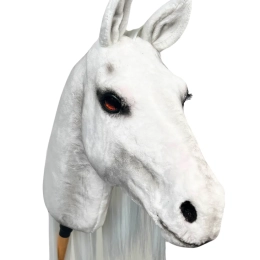 REALISTIC HOBBY HORSE – WHITE/WHITE MANE