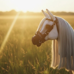 REALISTIC HOBBY HORSE – WHITE/WHITE MANE